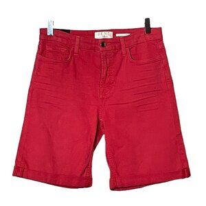 NWT Jen7 7 for All Mankind Denim Bermuda Shorts in Cardinal Red Sz. 6
